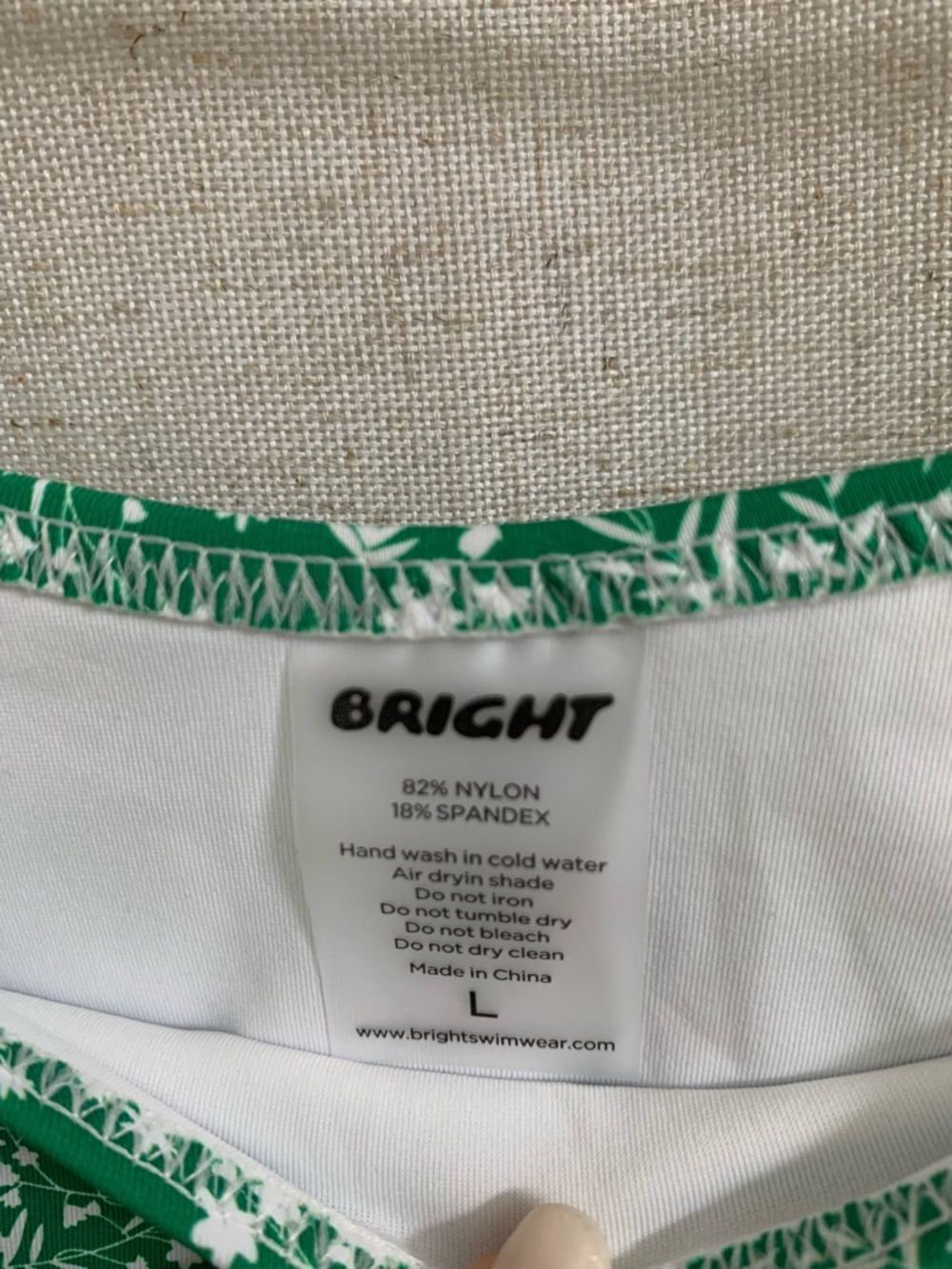 Bright NWT Green Floral Triangle Bikini Set 2 Piece Large X-Large - Picture 5 of 5